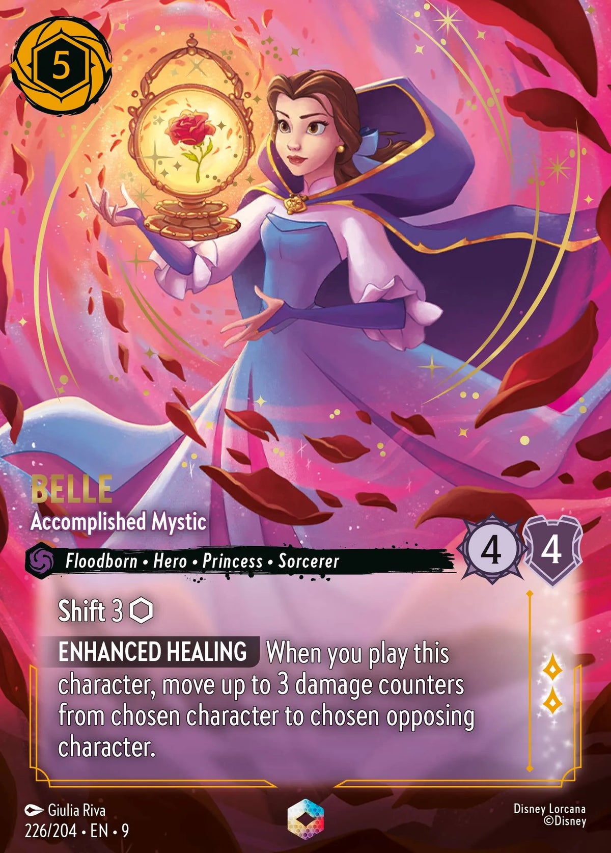 (226/204) Lorcana Fabled Single: Belle - Accomplished Mystic (V.2) Holo Enchanted