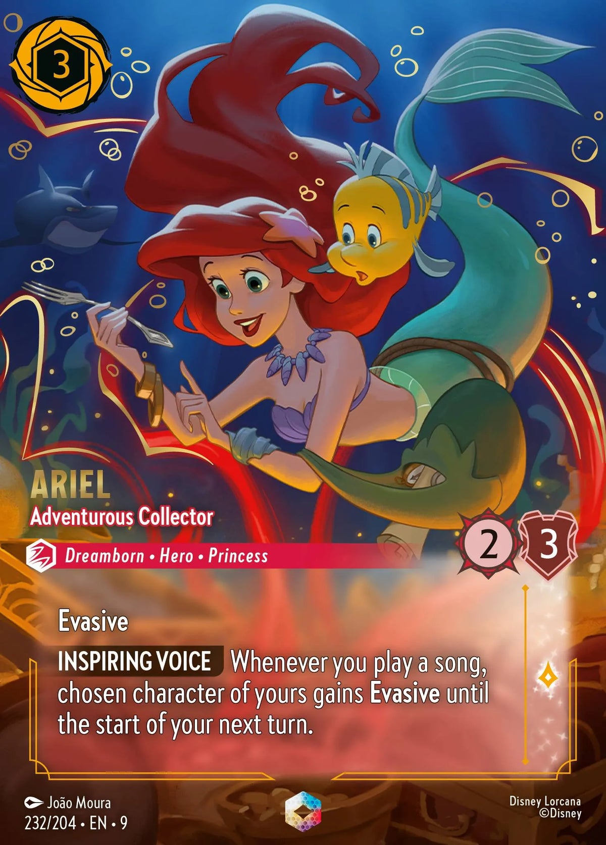 (232/204) Lorcana Fabled Single: Ariel - Adventurous Collector (V.2) Enchanted