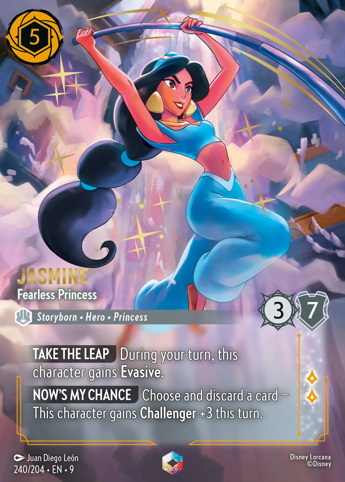 (240/204) Lorcana Fabled Single: Jasmine - Fearless Princess (V.2) Enchanted