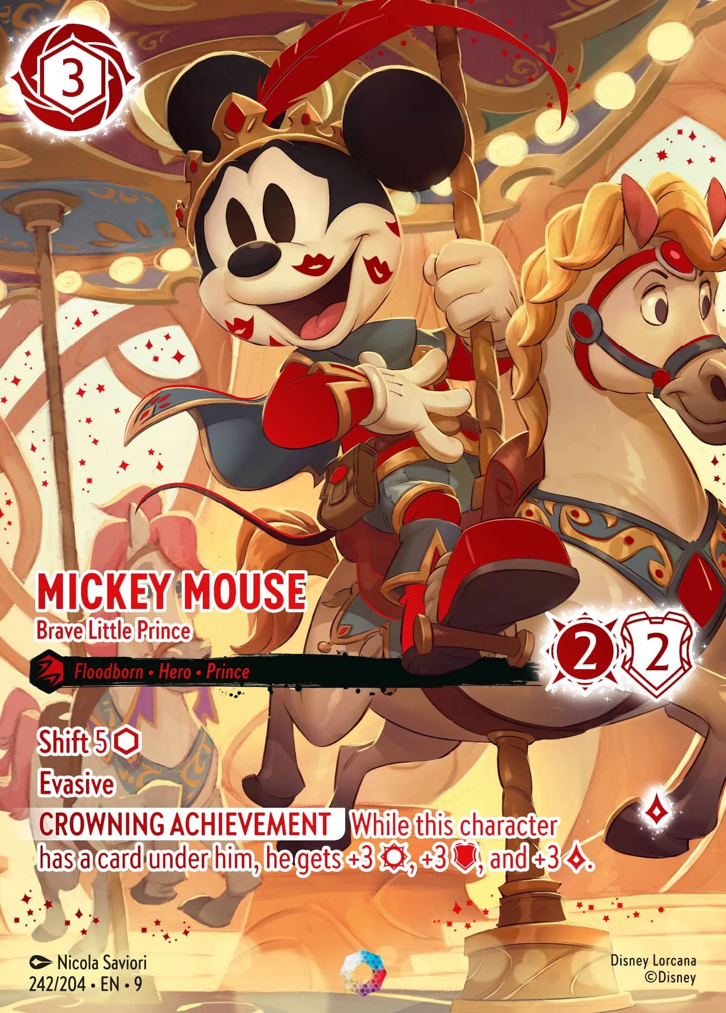 (242/204) Lorcana Fabled Single: Mickey Mouse - Brave Little Prince (V.2) Iconic