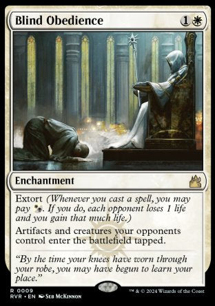 (009) Magic The Gathering Ravnica Remastered Single: Blind Obedience Holo Rare