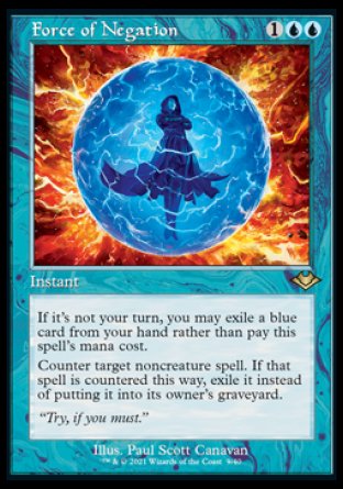 (009) Magic The Gathering Modern Horizons: Retro Frame Cards Single: Force of Negation (V.1) Holo Rare