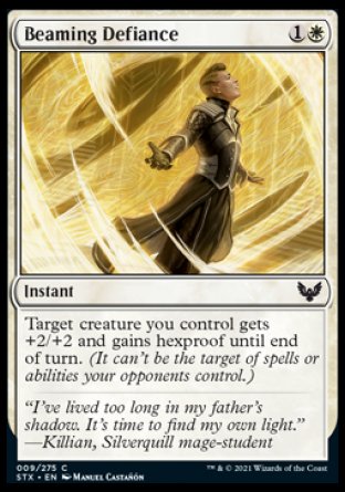 (009) Magic The Gathering Strixhaven: School of Mages Single: Beaming Defiance Holo Common