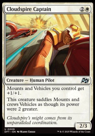 (009) Magic The Gathering Aetherdrift Single: Cloudspire Captain Uncommon
