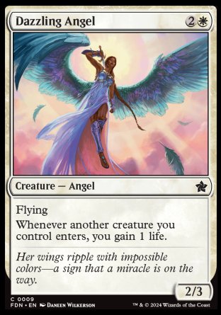 (009) Magic The Gathering Magic: The Gathering Foundations Single: Dazzling Angel Holo Common