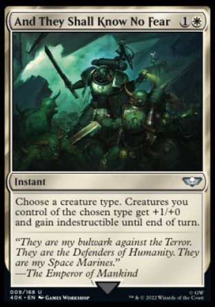 (009) Magic The Gathering Universes Beyond: Warhammer 40000 Single: And They Shall Know No Fear Holo Uncommon