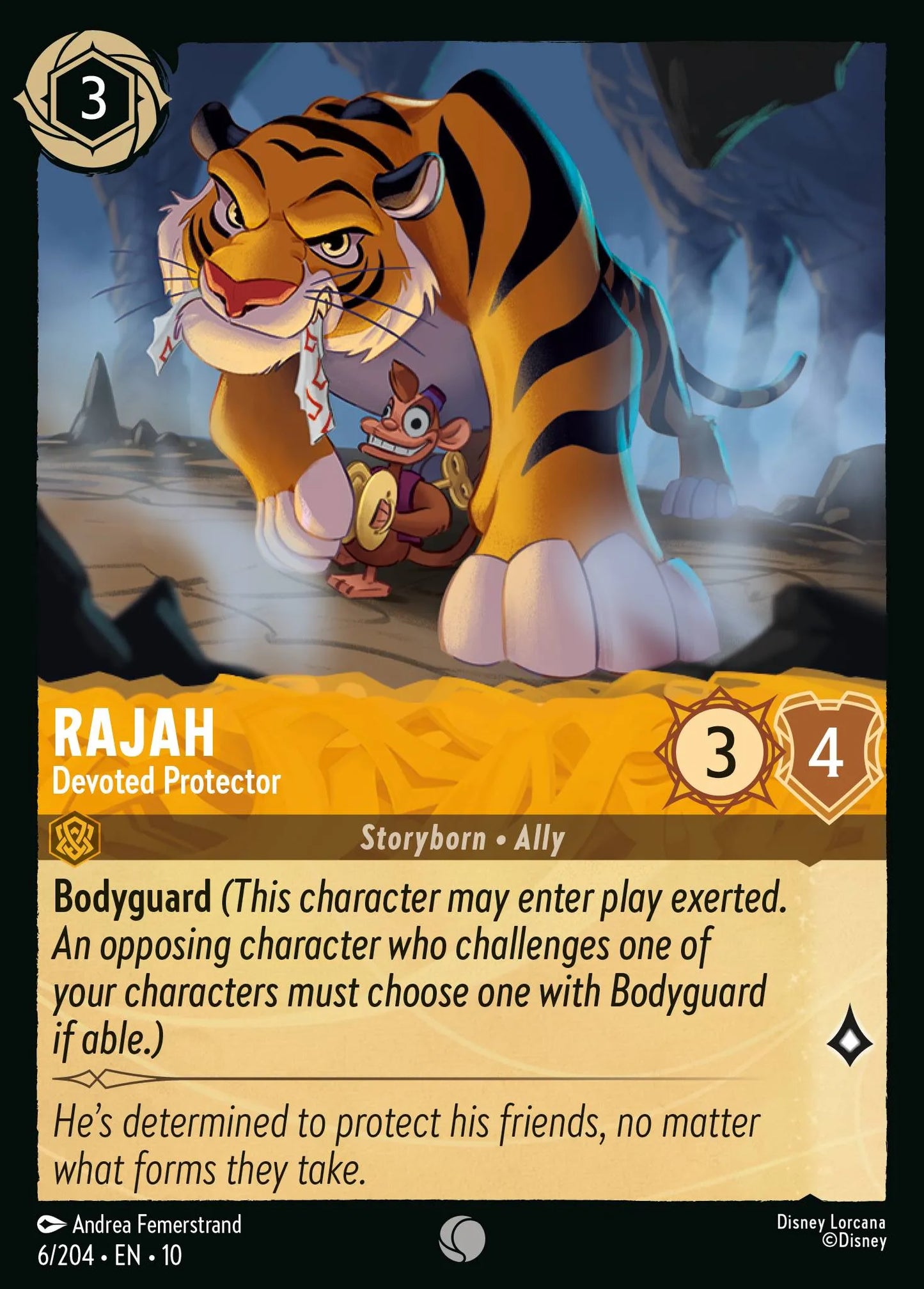 (006/204) Lorcana Whispers in the Well Single: Rajah - Devoted Protector Holo Common