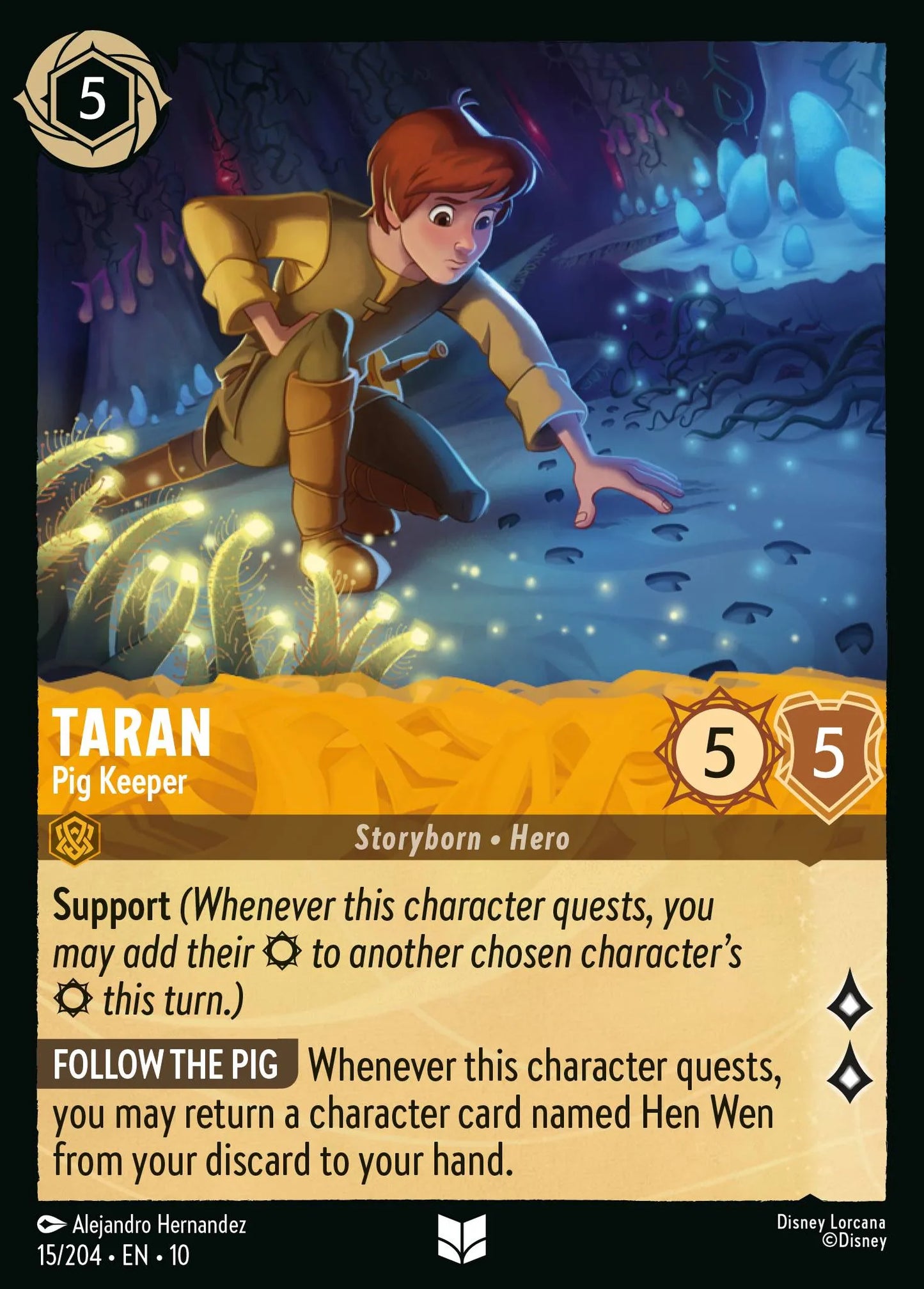 (015/204) Lorcana Whispers in the Well Single: Taran - Pig Keeper Holo Uncommon