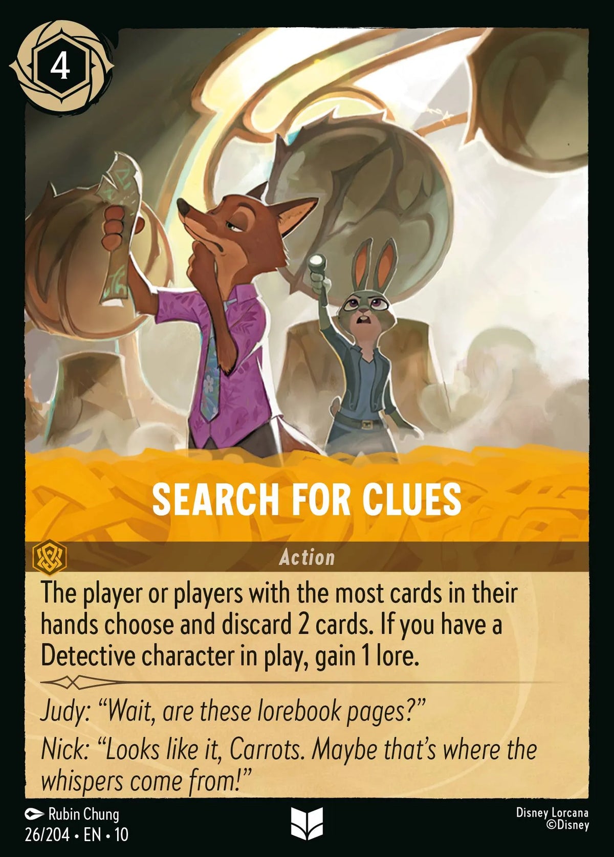 (026/204) Lorcana Whispers in the Well Single: Search for Clues Uncommon