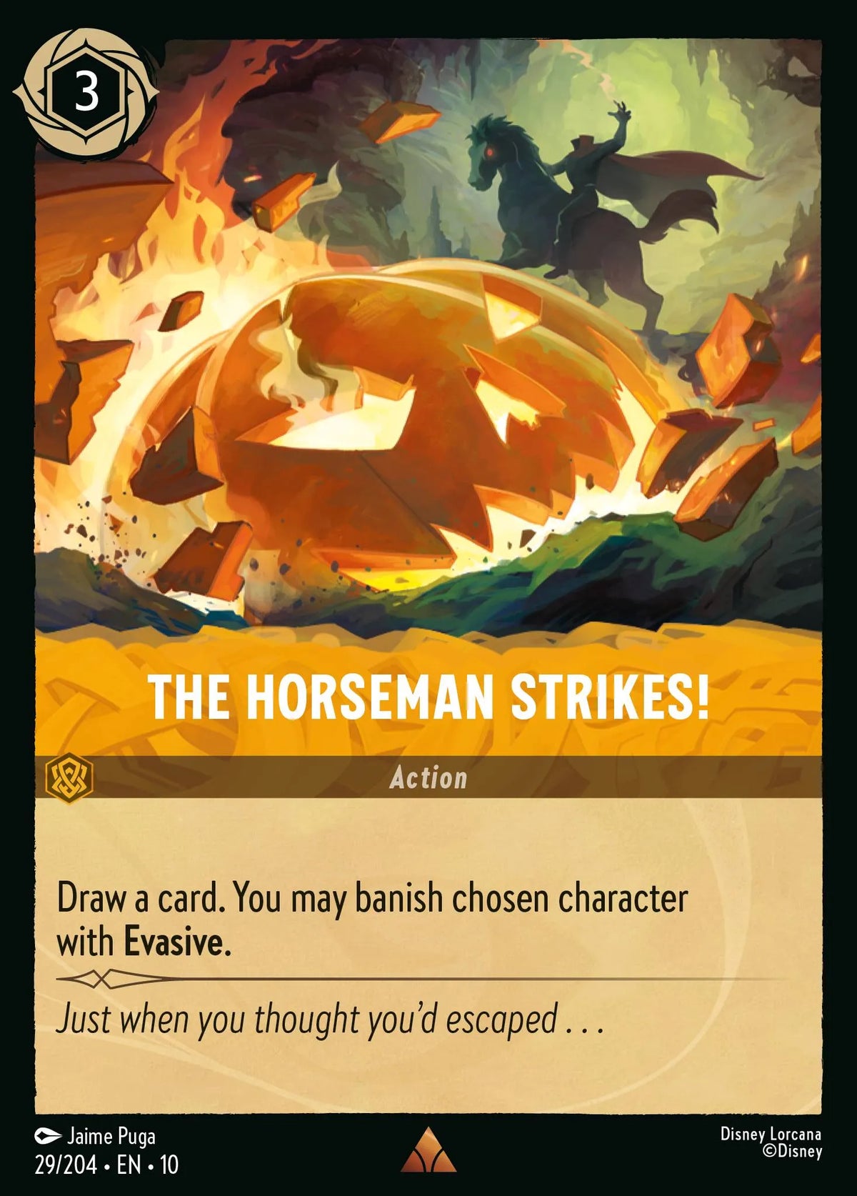 (029/204) Lorcana Whispers in the Well Single: The Horseman Strikes! (V.1) Holo Rare