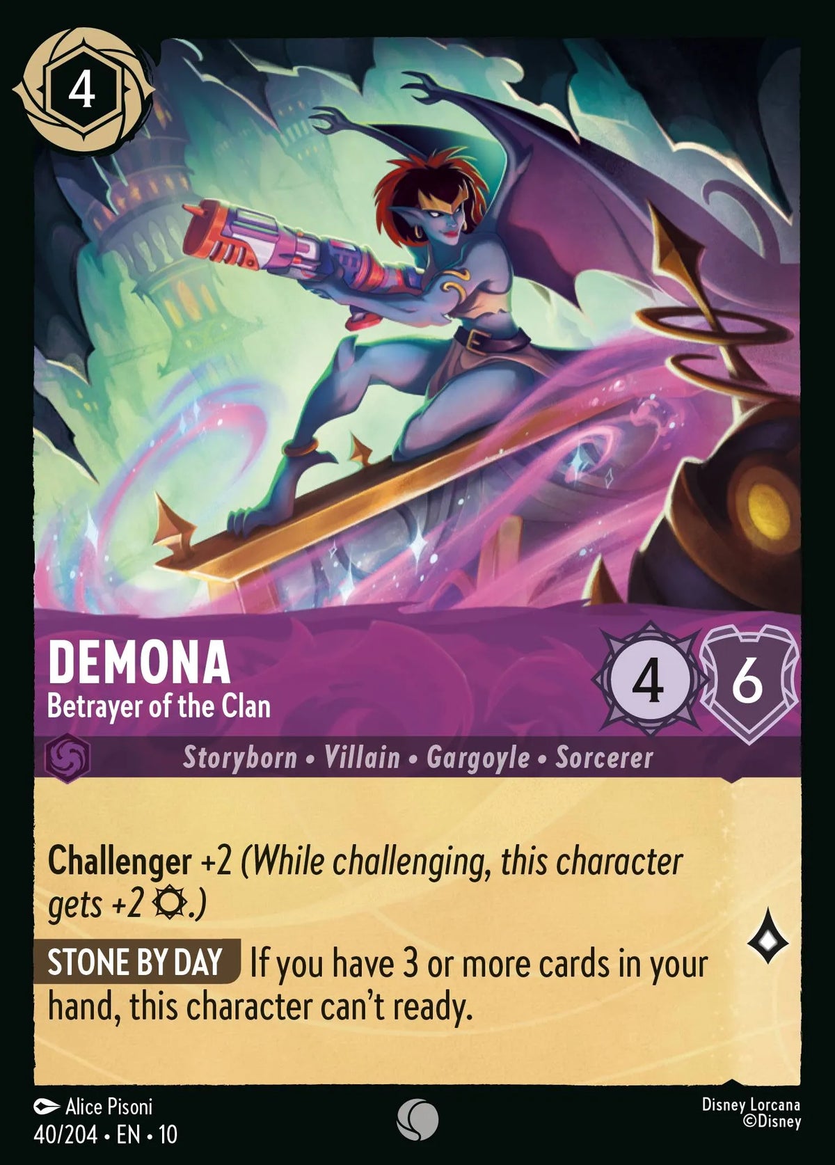 (040/204) Lorcana Whispers in the Well Single: Demona - Betrayer of the Clan Holo Common