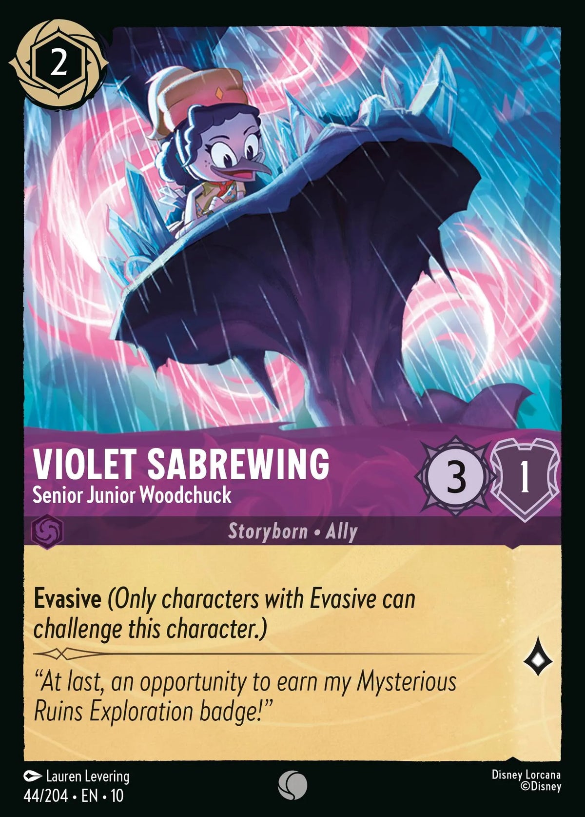 (044/204) Lorcana Whispers in the Well Single: Violet Sabrewing - Senior Junior Woodchuck Common