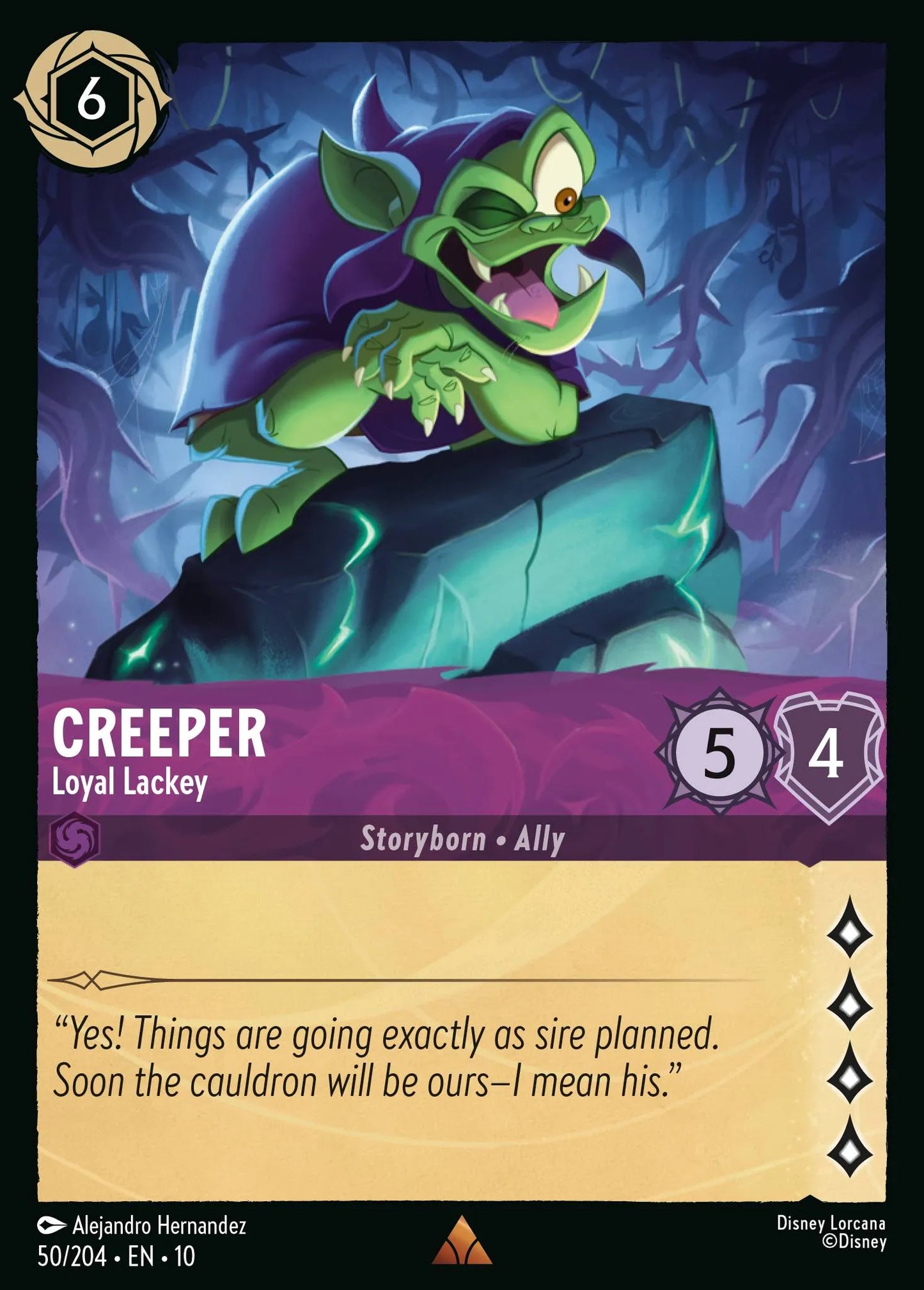 (050/204) Lorcana Whispers in the Well Single: Creeper - Loyal Lackey Rare