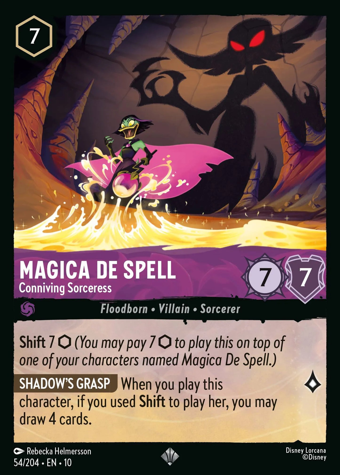 (054/204) Lorcana Whispers in the Well Single: Magica De Spell - Conniving Sorceress Super Rare
