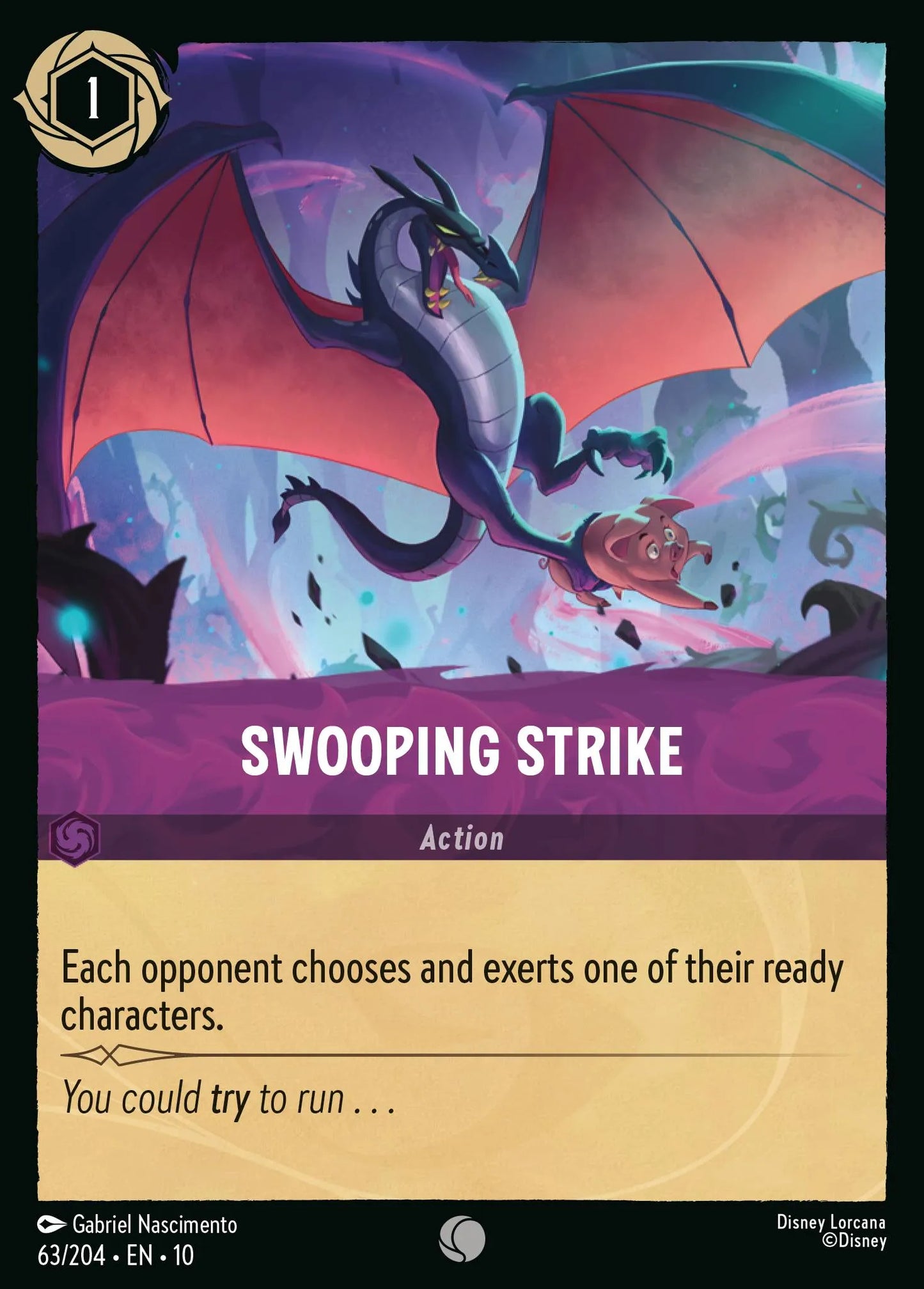 (063/204) Lorcana Whispers in the Well Single: Swooping Strike Holo Common