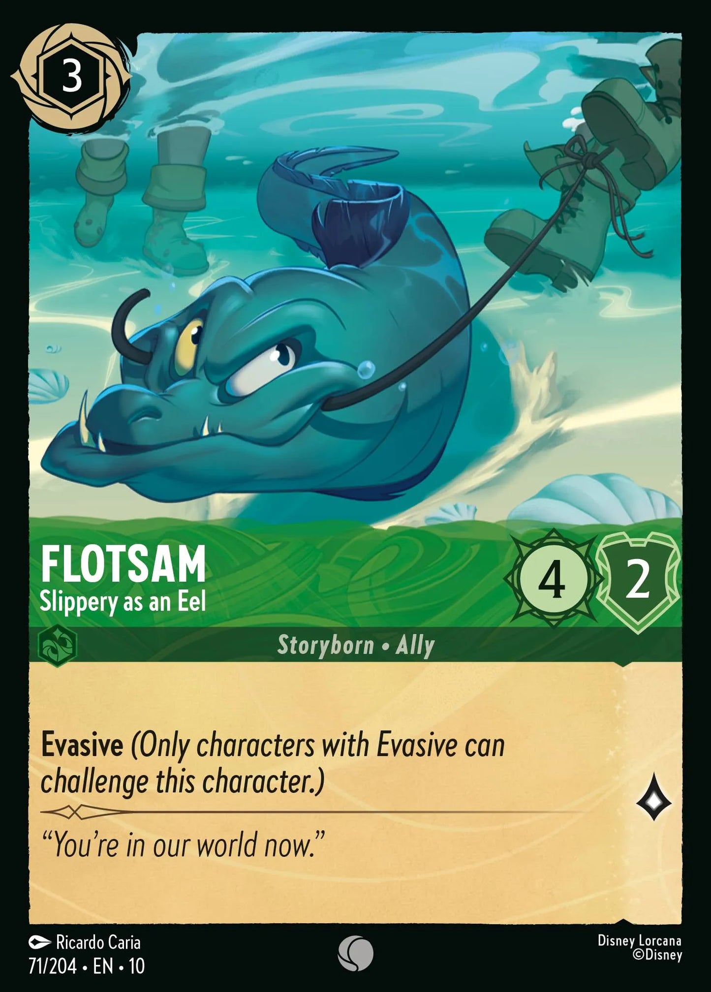 (071/204) Lorcana Whispers in the Well Single: Flotsam - Slippery as an Eel Common