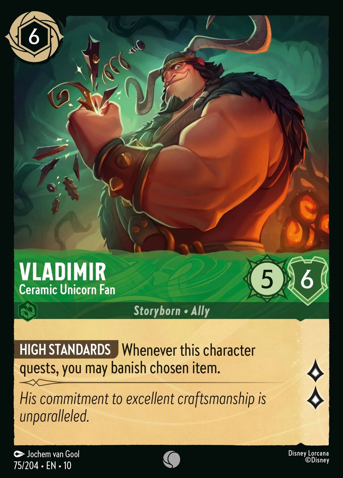 (075/204) Lorcana Whispers in the Well Single: Vladimir - Ceramic Unicorn Fan Holo Common