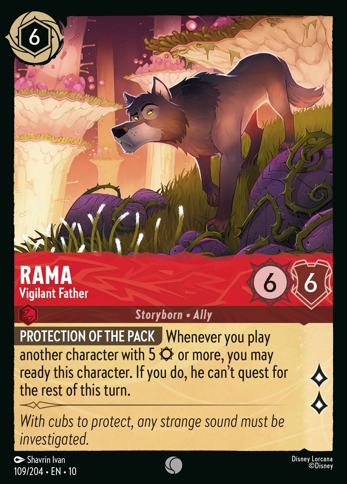 (109/204) Lorcana Whispers in the Well Single: Rama - Vigilant Father Holo Common