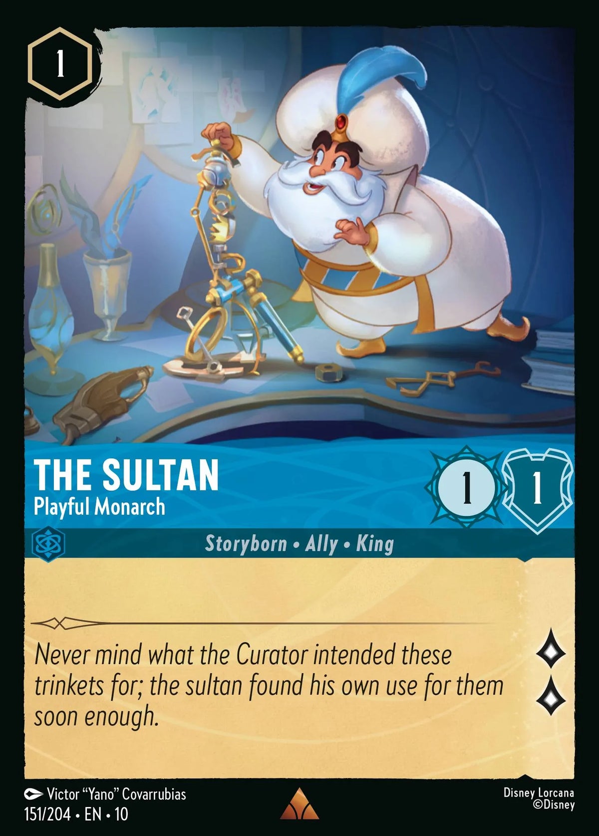(151/204) Lorcana Whispers in the Well Single: The Sultan - Playful Monarch Holo Rare