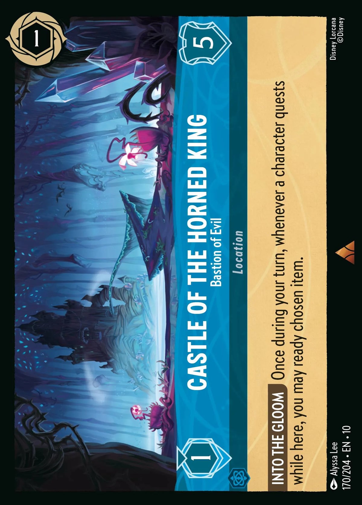 (170/204) Lorcana Whispers in the Well Single: Castle of the Horned King - Bastion of Evil Rare