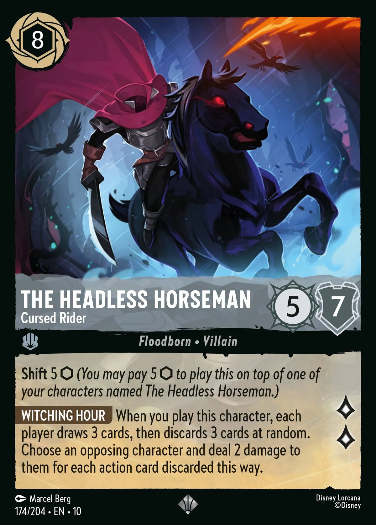 (174/204) Lorcana Whispers in the Well Single: The Headless Horseman - Cursed Rider Super Rare