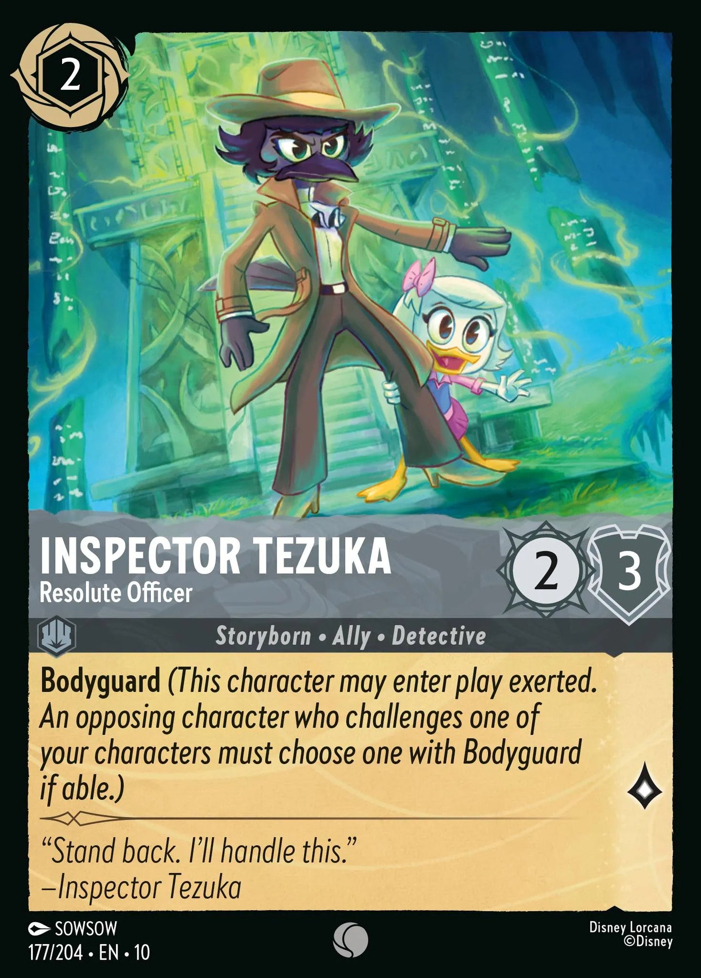 (177/204) Lorcana Whispers in the Well Single: Inspector Tezuka - Resolute Officer Holo Common