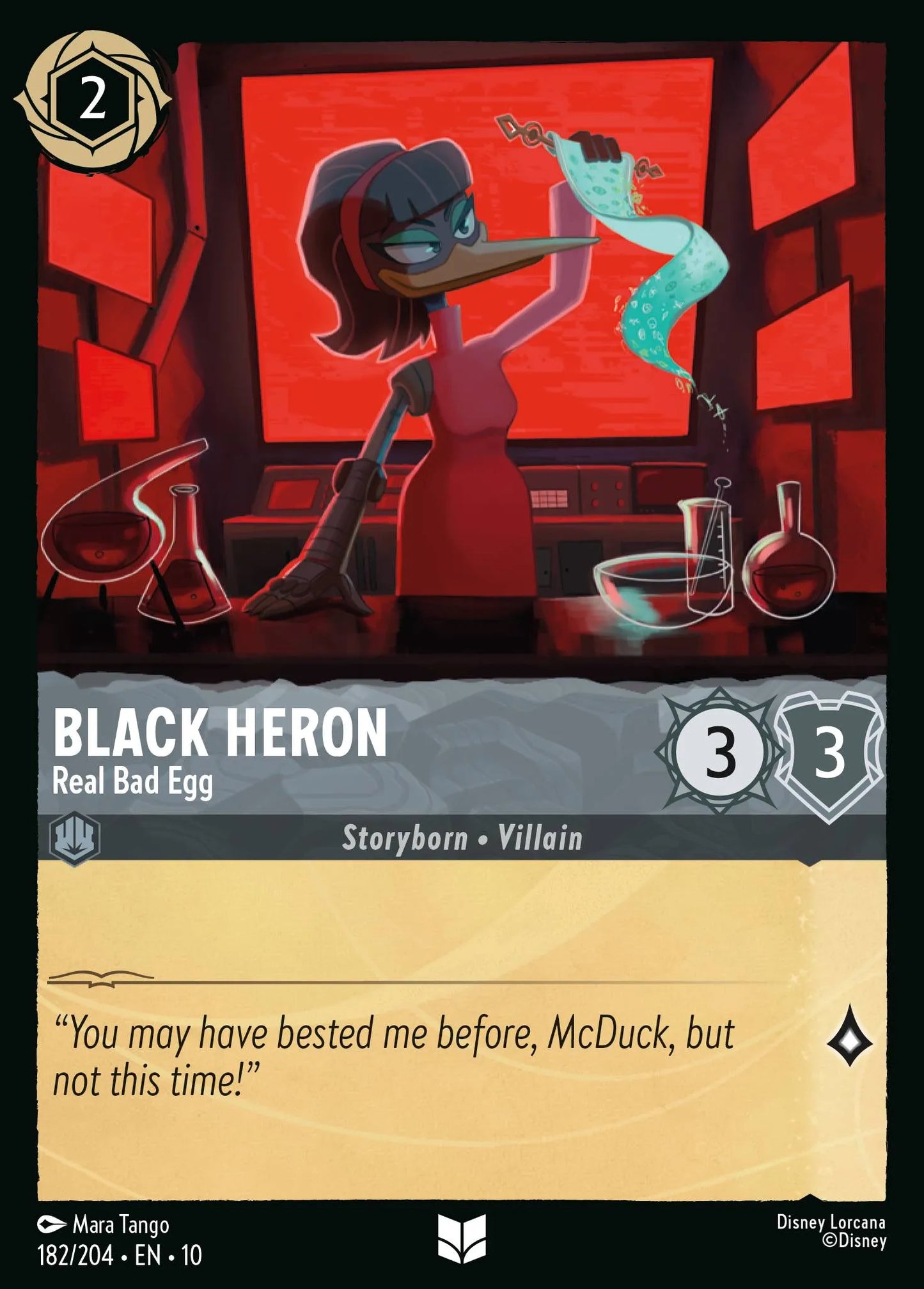 (182/204) Lorcana Whispers in the Well Single: Black Heron - Real Bad Egg Uncommon