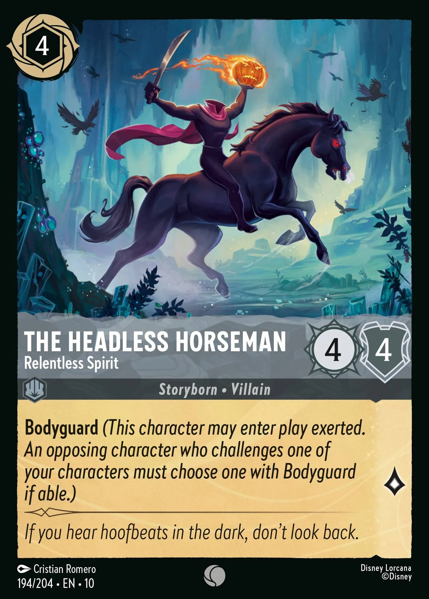 (194/204) Lorcana Whispers in the Well Single: The Headless Horseman - Relentless Spirit Common