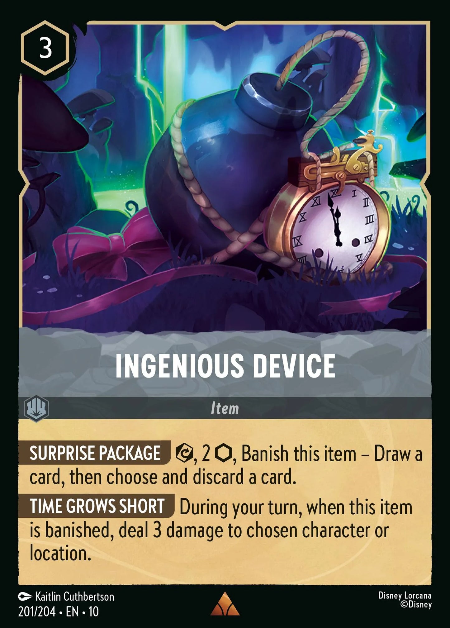 (201/204) Lorcana Whispers in the Well Single: Ingenious Device Holo Rare