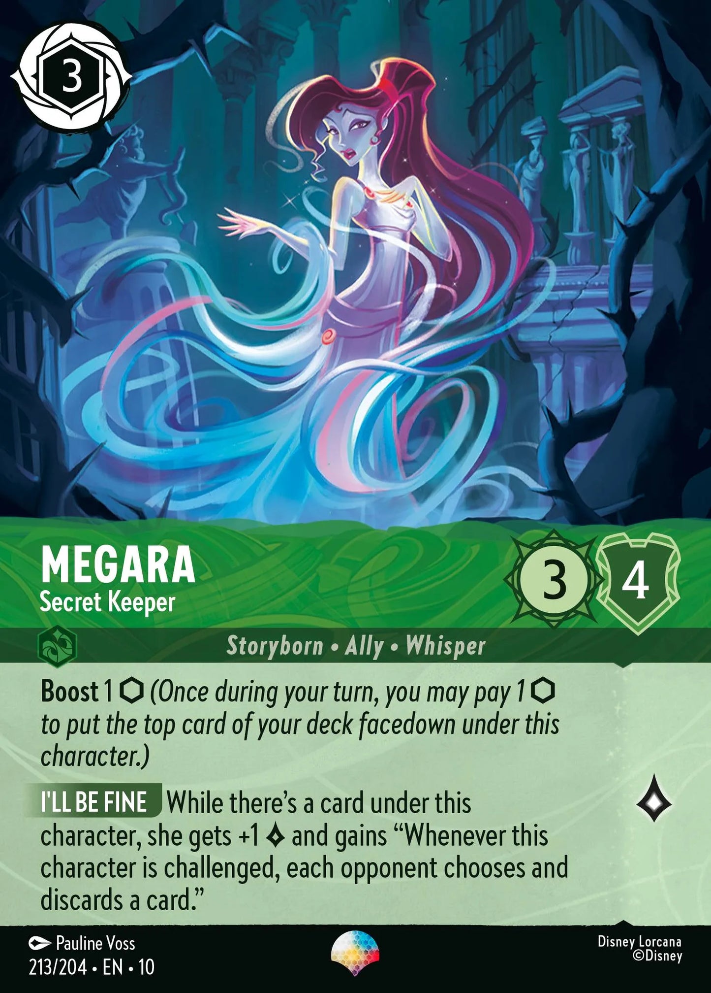(213/204) Lorcana Whispers in the Well Single: Megara - Secret Keeper (V.2) Epic