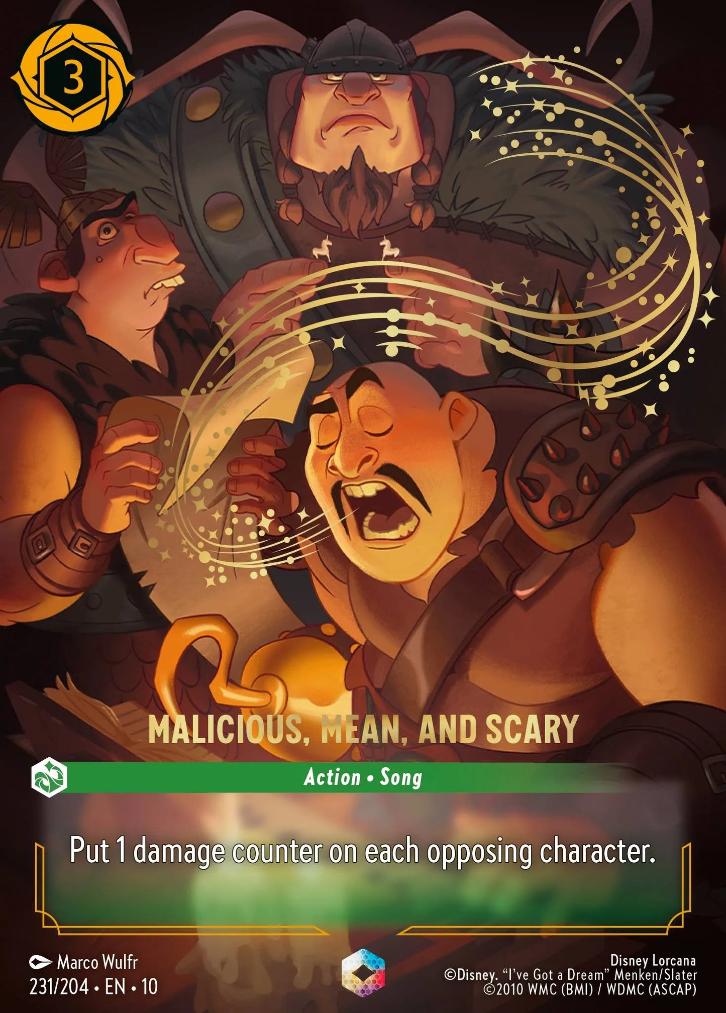 (231/204) Lorcana Whispers in the Well Single: Malicious, Mean, and Scary (V.2) Enchanted