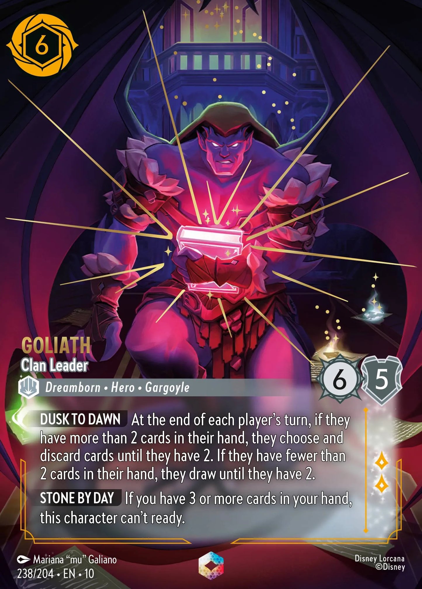 (238/204) Lorcana Whispers in the Well Single: Goliath - Clan Leader (V.2) Enchanted