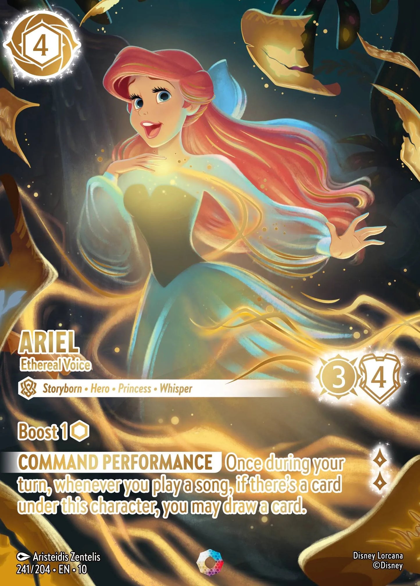 (241/204) Lorcana Whispers in the Well Single: Ariel - Ethereal Voice (V.2) Iconic