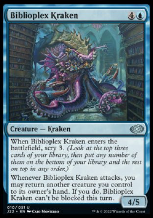 (010) Magic The Gathering Jumpstart 2022 Single: Biblioplex Kraken Uncommon