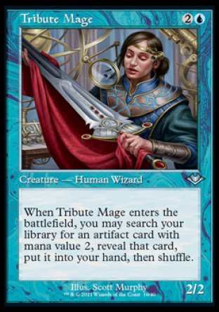 (010) Magic The Gathering Modern Horizons: Retro Frame Cards Single: Tribute Mage (V.1) Holo Uncommon