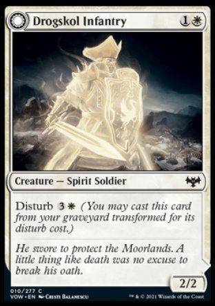 (010) Magic The Gathering Innistrad: Crimson Vow Single: Drogskol Infantry // Drogskol Armaments Holo Common
