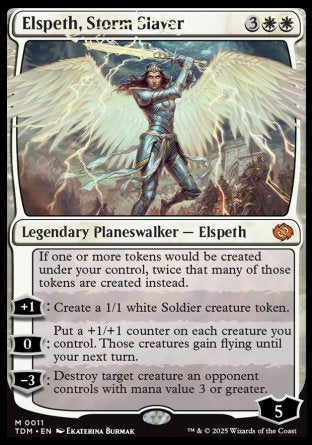 (011) Magic The Gathering Tarkir: Dragonstorm: Promos Single: Elspeth, Storm Slayer (V.2) Mythic
