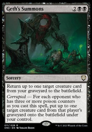 (011) Magic The Gathering Commander: Phyrexia: All Will Be One Single: Geth's Summons Rare
