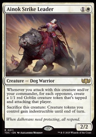 (011) Magic The Gathering Commander: Tarkir: Dragonstorm Single: Ainok Strike Leader Rare