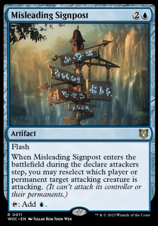 (011) Magic The Gathering Commander: Wilds of Eldraine Single: Misleading Signpost Rare