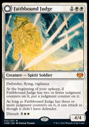 (012) Magic The Gathering Innistrad: Crimson Vow Single: Faithbound Judge // Sinner's Judgment Holo Mythic