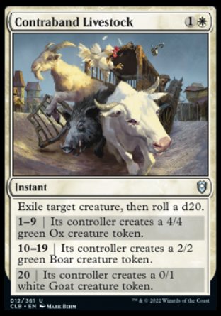 (012) Magic The Gathering Commander Legends: Battle for Baldur's Gate Single: Contraband Livestock Holo Uncommon