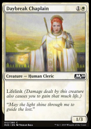 (012/280) Magic The Gathering Core 2020 Single: Daybreak Chaplain Common