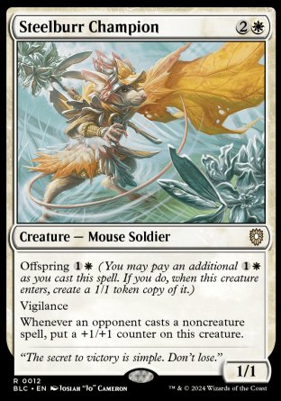 (012) Magic The Gathering Commander: Bloomburrow Single: Steelburr Champion Rare