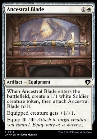 (012) Magic The Gathering Commander Masters Single: Ancestral Blade Holo Common