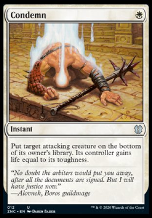 (012) Magic The Gathering Commander: Zendikar Rising Single: Condemn Uncommon