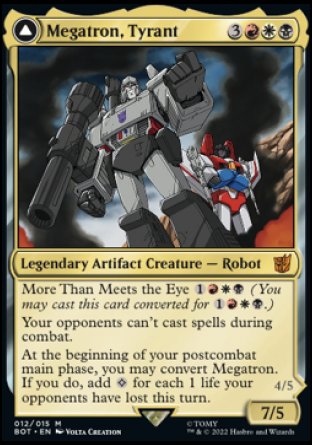 (012) Magic The Gathering Universes Beyond: Transformers Single: Megatron, Tyrant // Megatron, Destructive Force (V.1) Holo Mythic