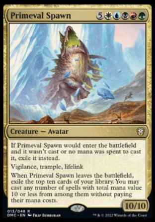 (013) Magic The Gathering Commander: Dominaria United Single: Primeval Spawn Rare