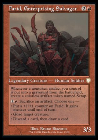 (013) Magic The Gathering Commander: The Brothers' War Single: Farid, Enterprising Salvager Holo Rare