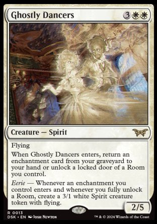 (013) Magic The Gathering Duskmourn: House of Horror Single: Ghostly Dancers Holo Rare